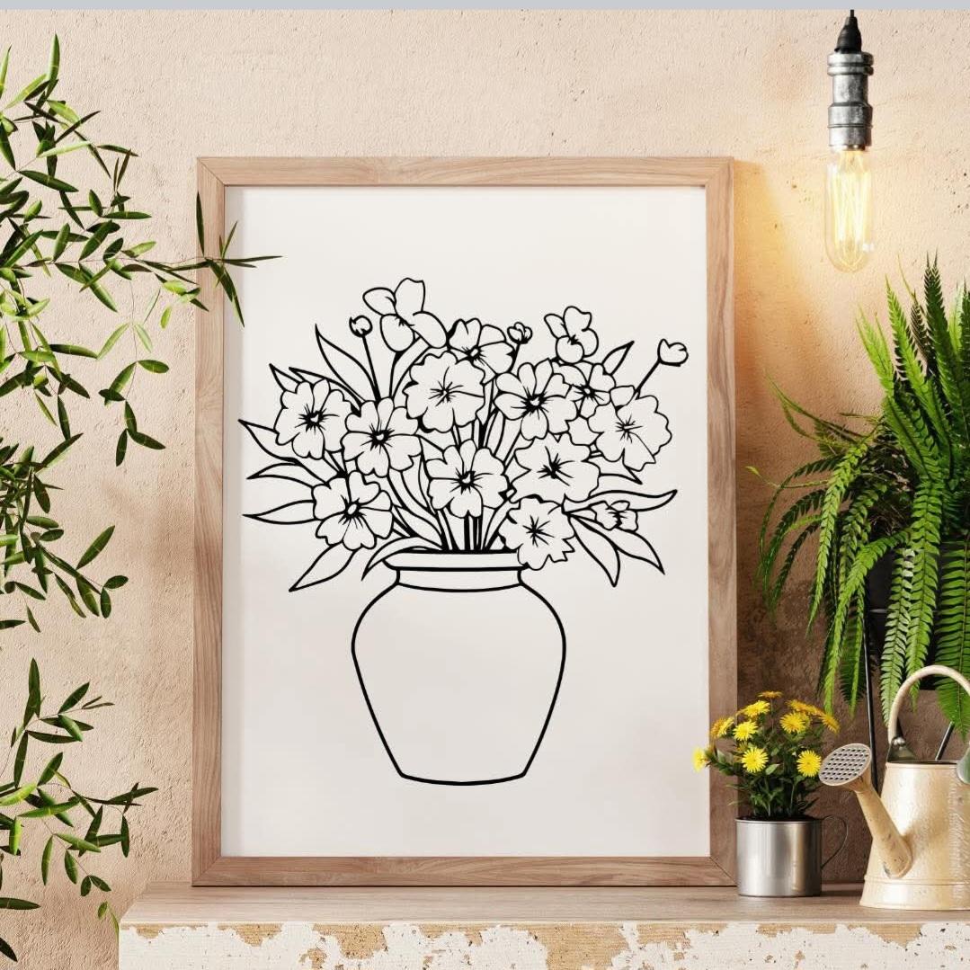 Vase w/ flowers Canvas