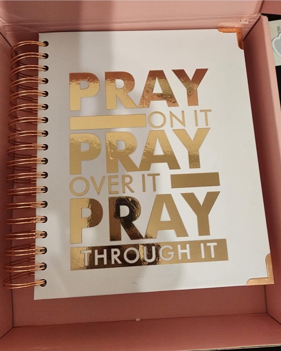 Pray on it, Pray over it. Pray through it Prayer Journal