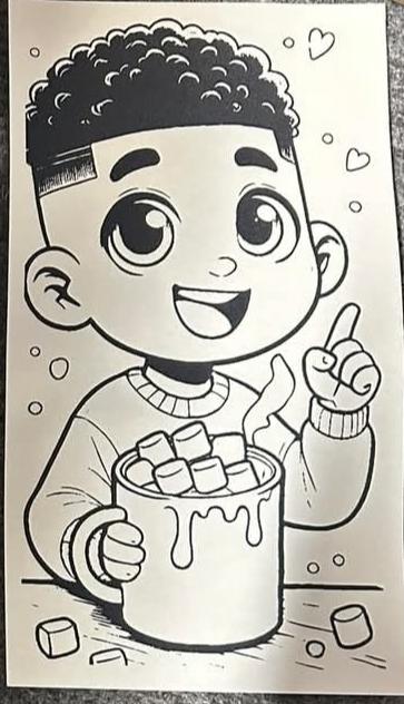 Little boy w/ hot cocoa