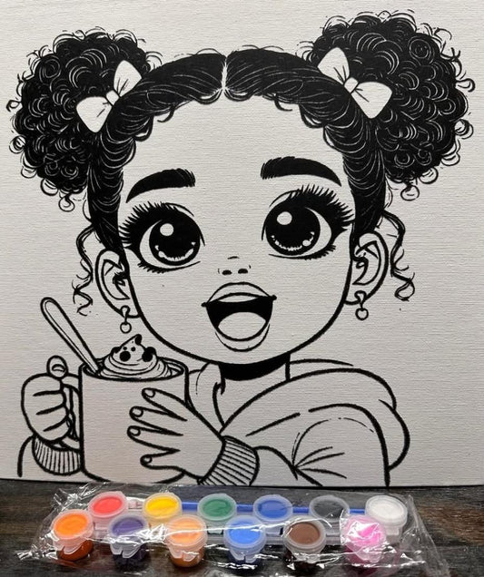 Little girl w/ hot cocoa