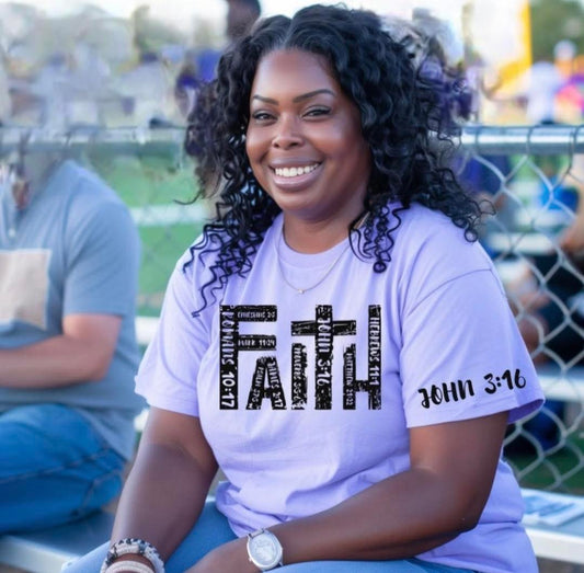 Faith Scripture Tee – With John 3:16 Sleeve